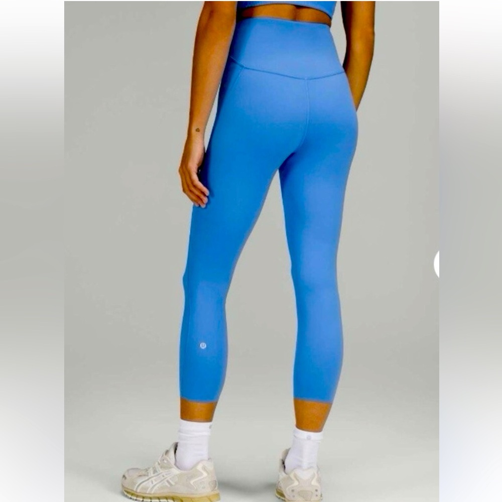Lululemon high waist bright sky blue Wunder Under high rise Tight leggings NWOT